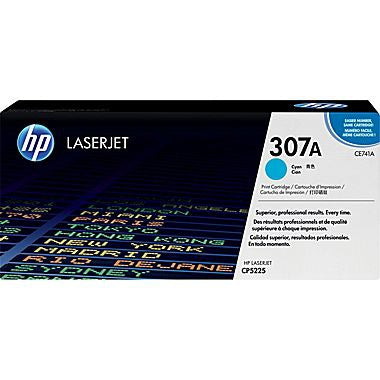 HP 307A (CE741A) Cyan Original LaserJet Toner Cartridge (7300 Yield)